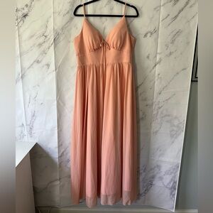 SHEIN - PEACH PINK FORMAL/BRIDESMAID MAXI DRESS WOMENS LARGE